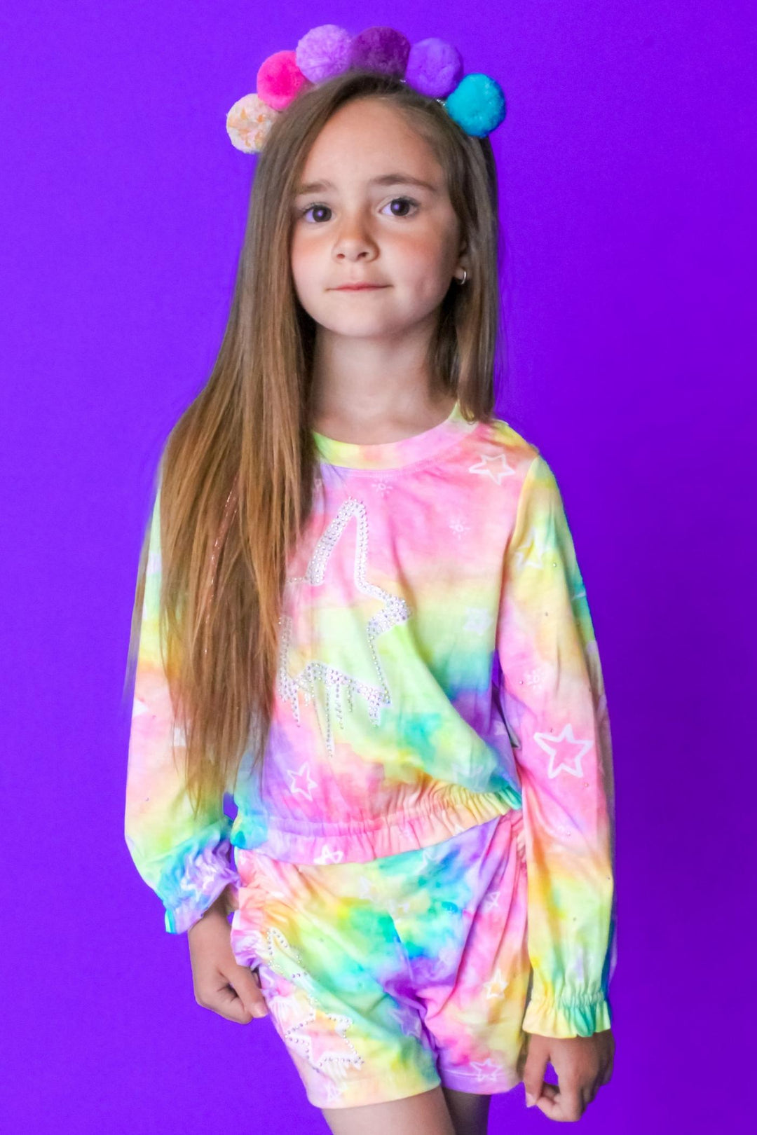 Little Girl’s Tie-Dye Long Sleeve Star Top