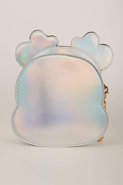 Hannah Banana designer girls' bags created with your little girl in mind Christmas Reign Dear Holographic Glitter Crossover Bag All backpacks, cross body bags, hand bags, and purses are designed to be on trend so she can be her best and most confident at any event. All bags are made with full attention to detail by using custom designed graphics, bold colors, and intricately placed embellishments. Emphasis on design and quality so she feels confidant while looking amazing.