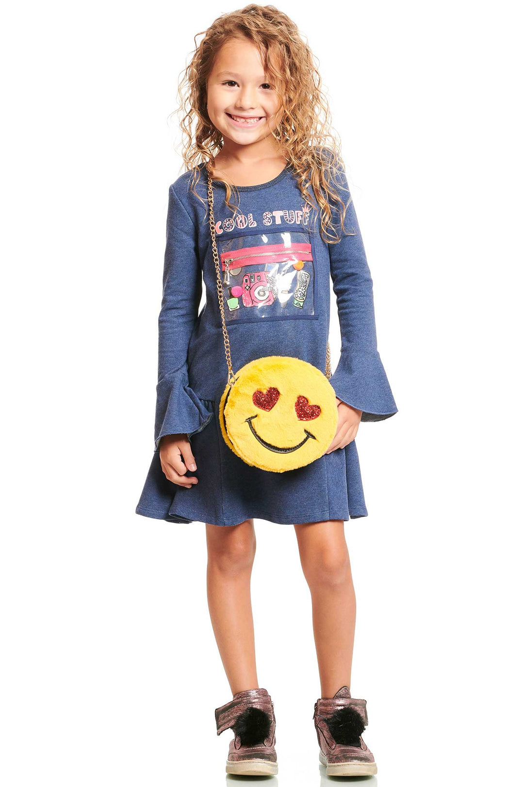 Hannah Banana Girls Emoji Faux Fur Cross Body Bag