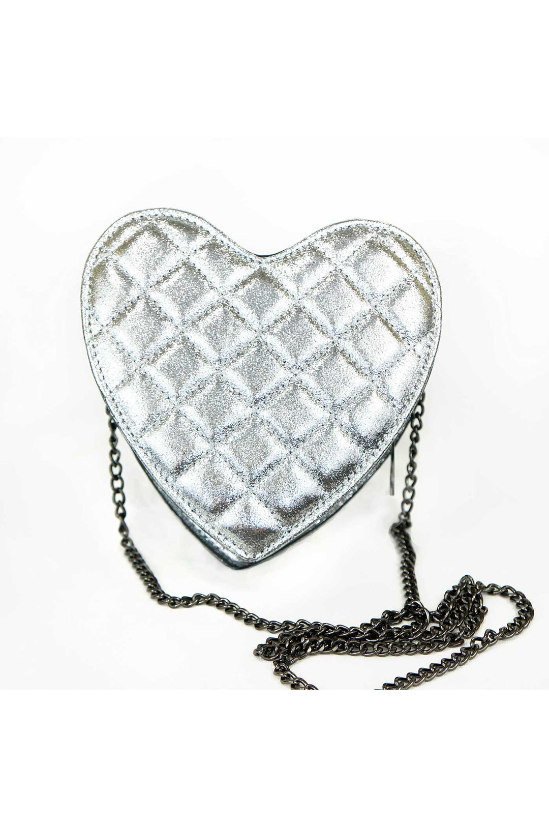 Hannah Banana Girls Quilted Heart Shape Metallic Bag