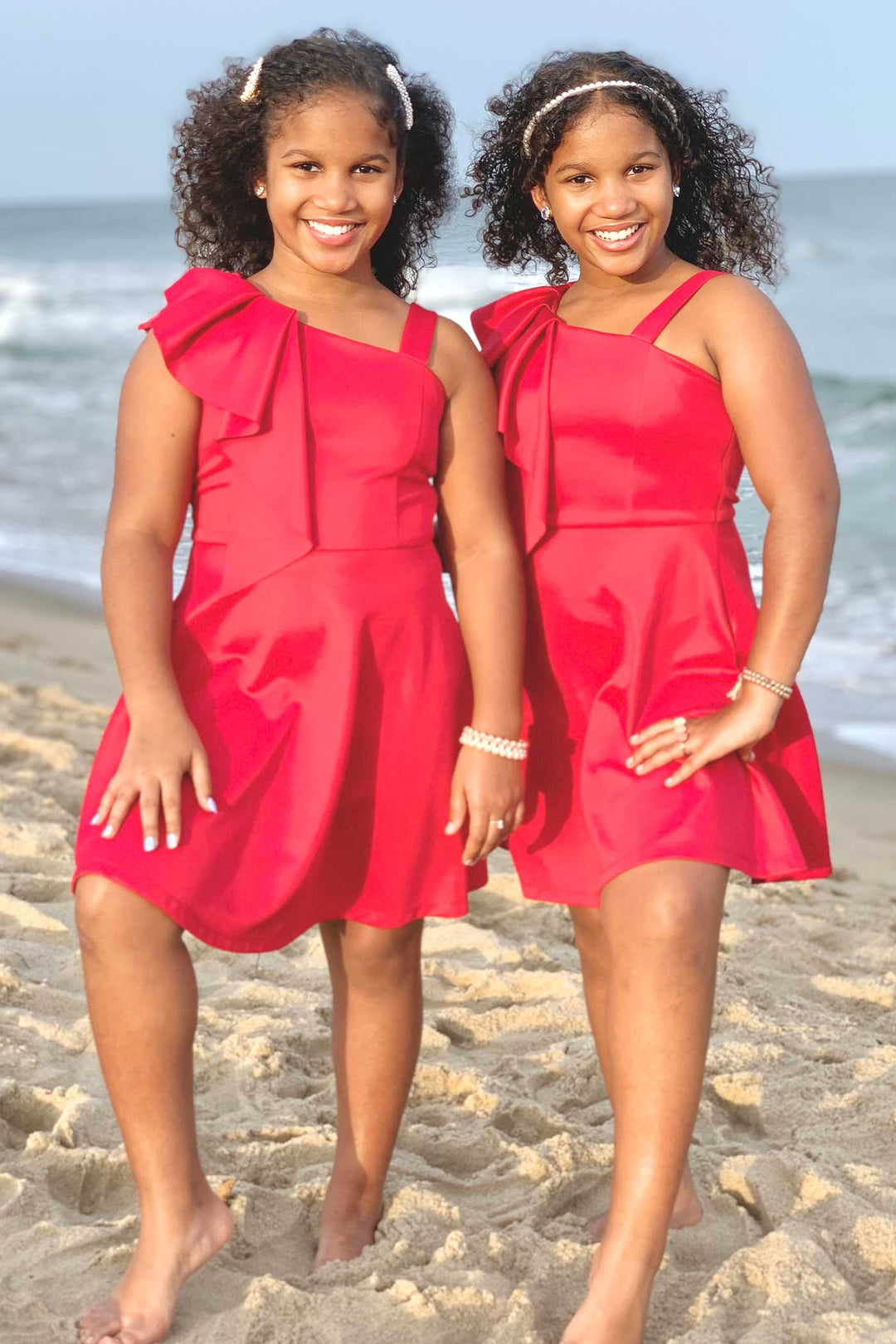 Hannah Banana Girls Asymmetrical Fit and Flare Ruffle Party Dress