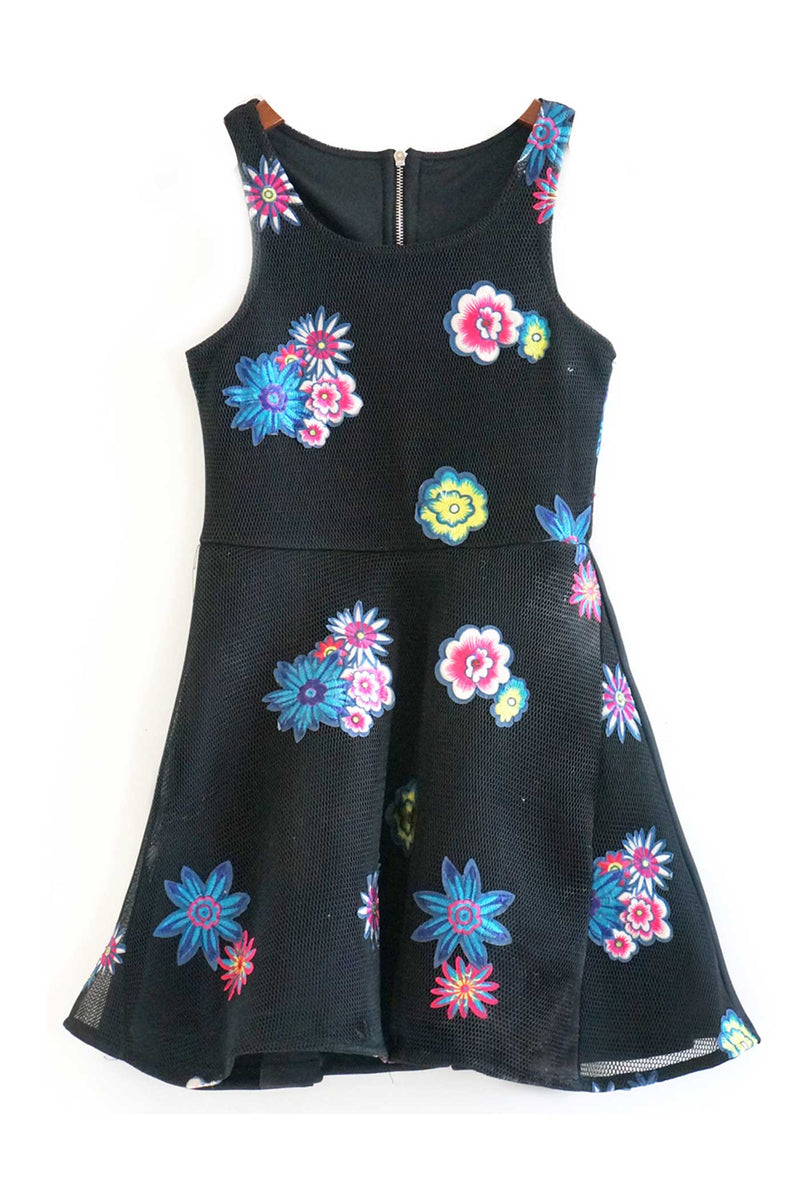 Hannah Banana Big Girls Sleeveless Fit and Flare Floral Party Dress