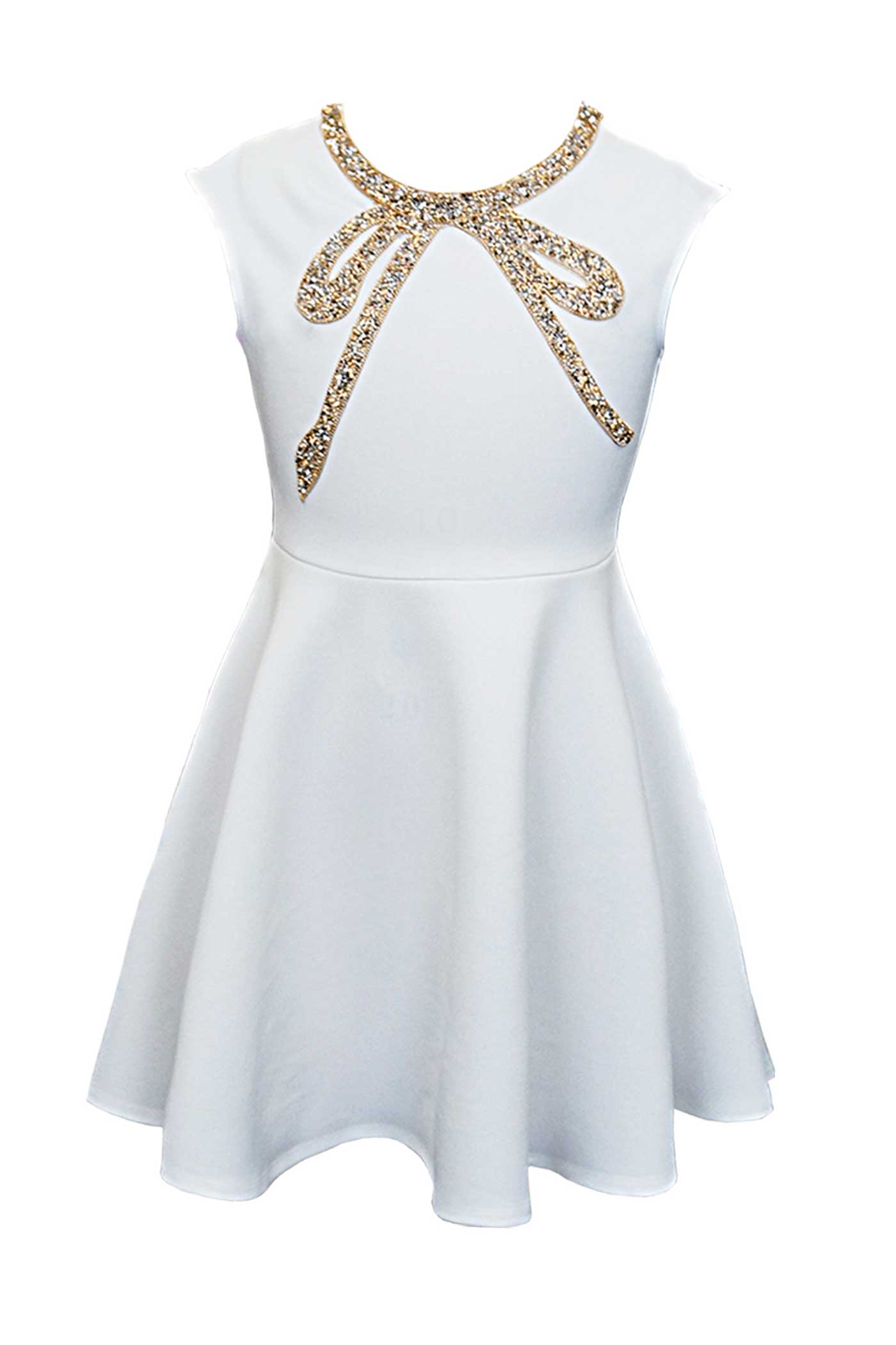 Hannah Banana Big Girls Fit and Flare Jewel Bow Party Dress