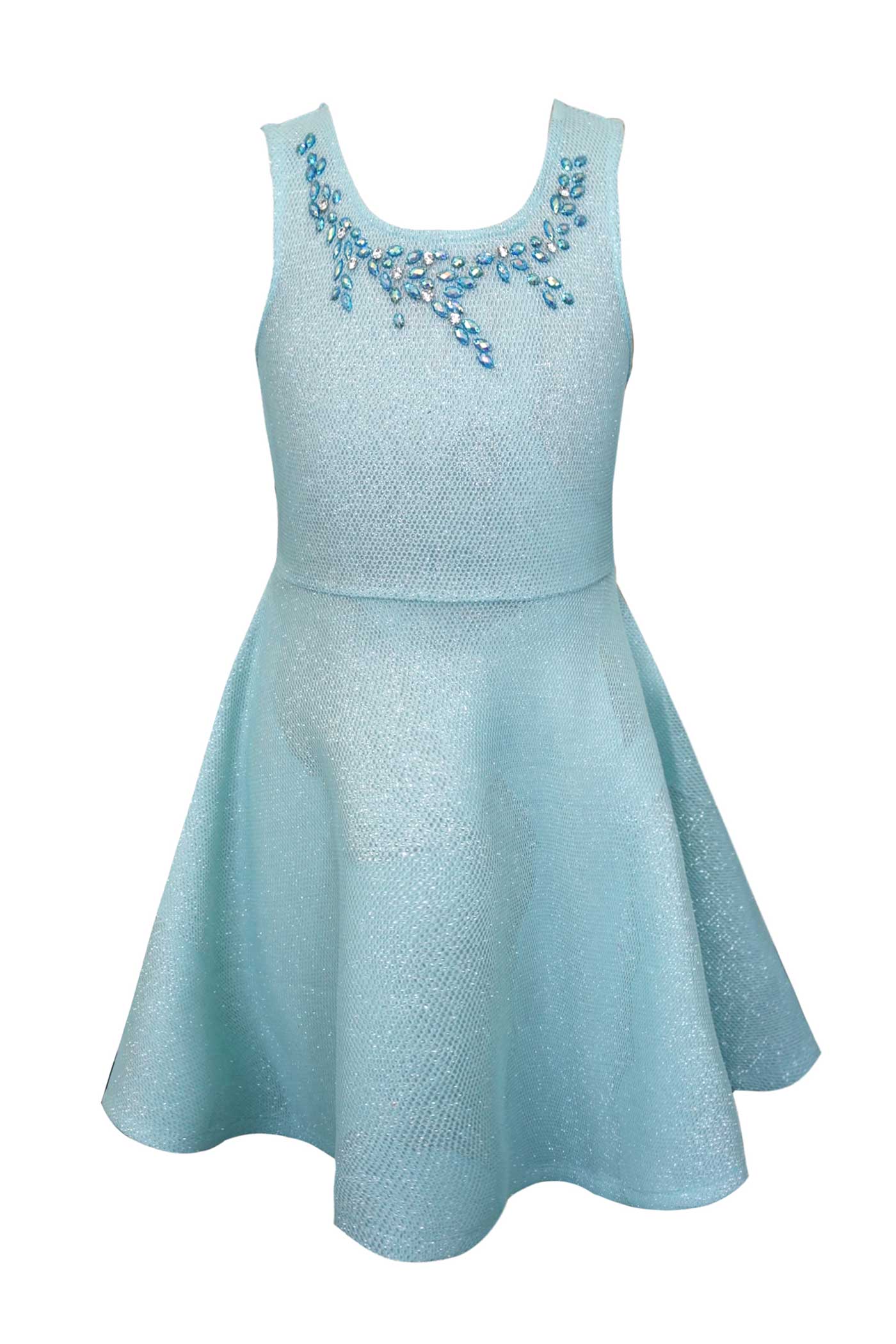 Hannah Banana Girls Sleeveless Fit and Flare Jeweled Party Dress