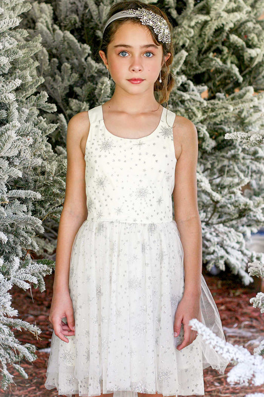 Hannah Banana Big Girls Fit and Flare Glitter Holiday Party Dress