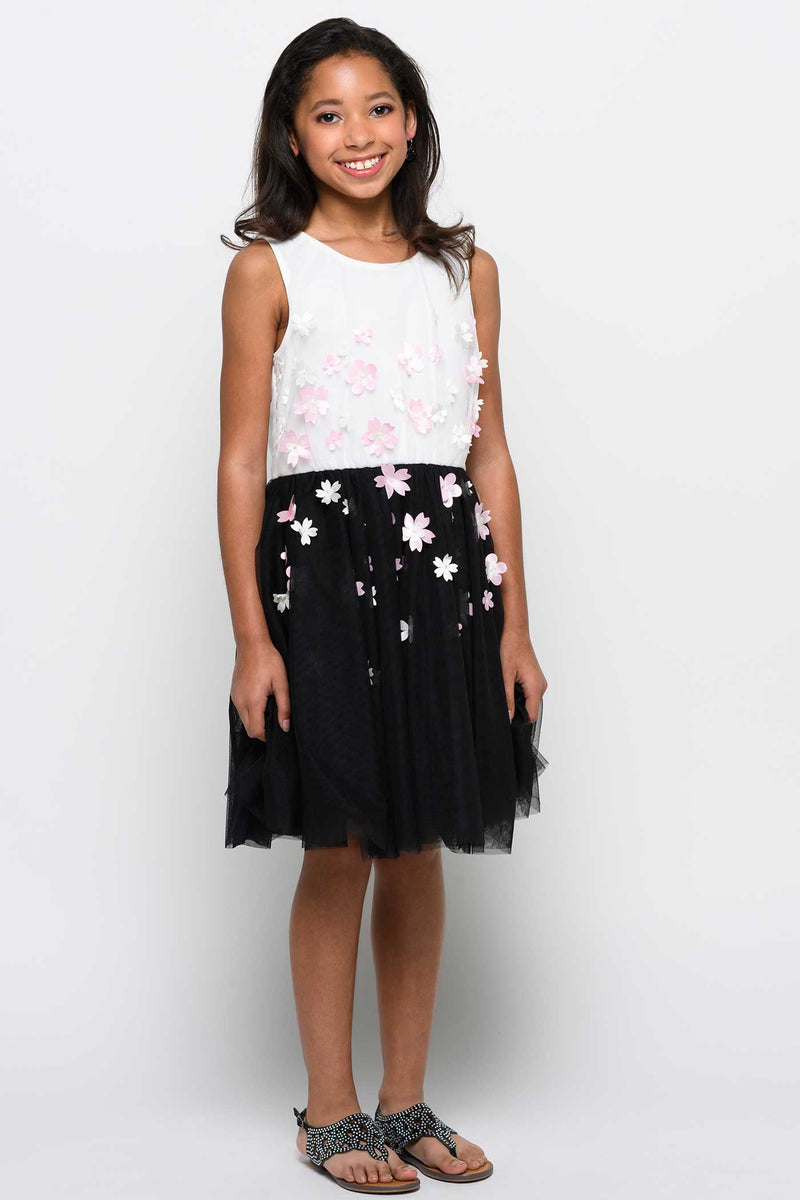 Girls Fit and Flare Puffy Party Dress