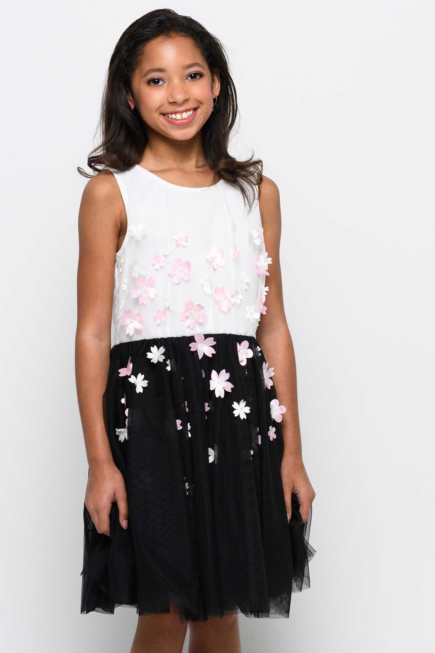 big girl black and white dress Alex Evenings main image 0