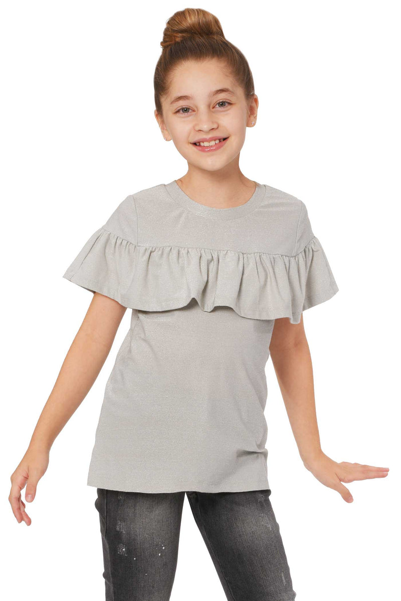 Truly Me Big Girls Ruffled Short Sleeve Top