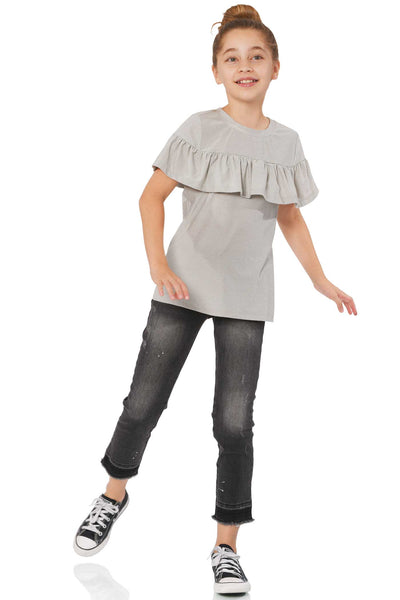 Truly Me Big Girls Ruffled Short Sleeve Top