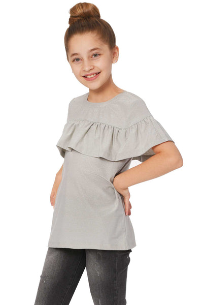 Truly Me Big Girls Ruffled Short Sleeve Top