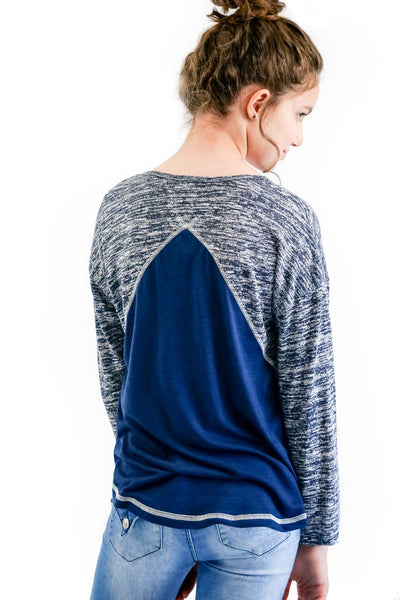 Heather printed long sleeve top