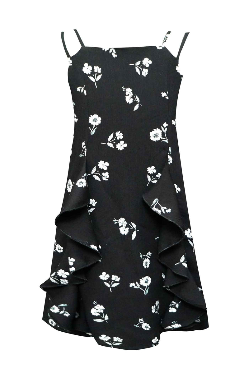 Truly Me Girls Floral Print Ruffled Slip Dress