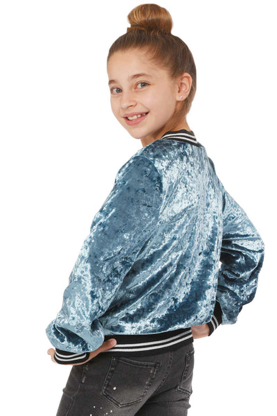 Big Girls Crushed Velvet Bomber Jacket