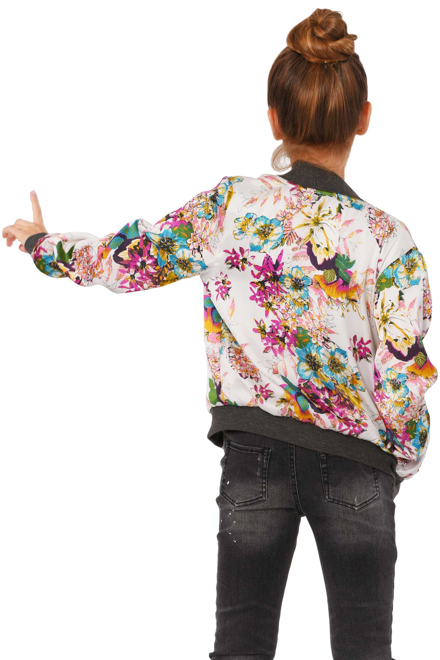 Truly Me Big Girls Floral Print Bomber Jacket