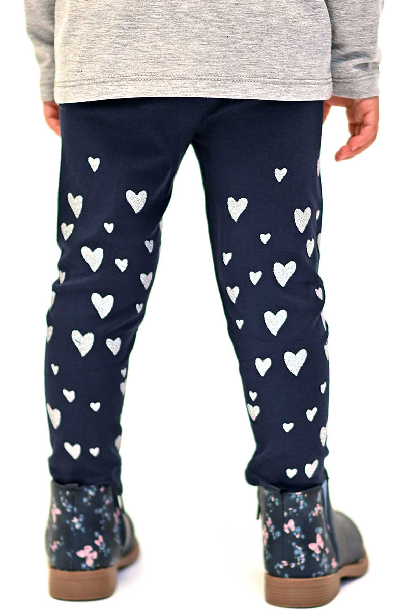 Truly Me Little Girls Silver Heart Leggings