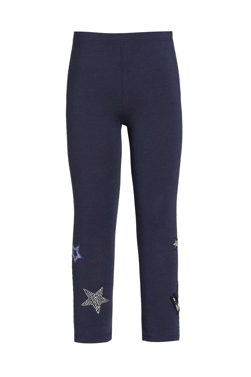 Little Girls 4th of July Themed Navy Leggings