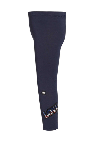 Little Girls 4th of July Themed Navy Leggings