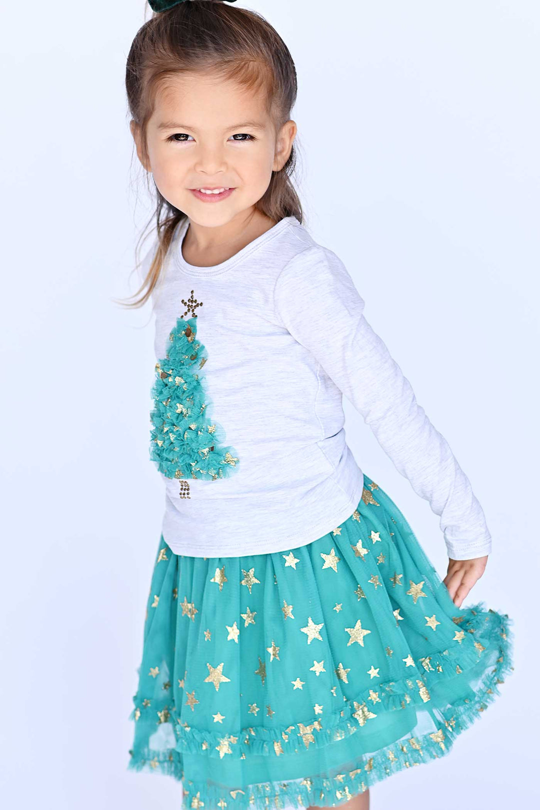 Truly Me Little Girls Gold Glitter Star Tutu Skirt