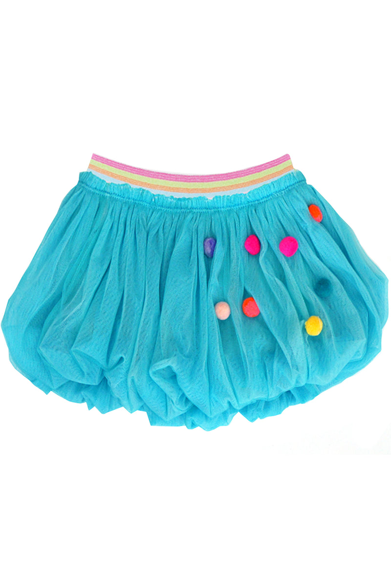 Truly Me Pink Little Girls Bubble Hem Tutu Skirt with Pompoms