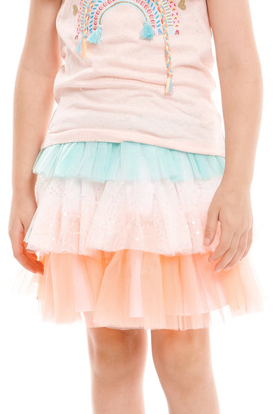 Truly Me Pink Little Girls Tiered Pastel Tutu Skirt