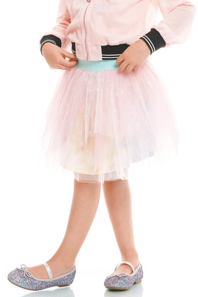 Truly Me Pink Little Girls Sparkly Hanky Hem Tutu Skirt