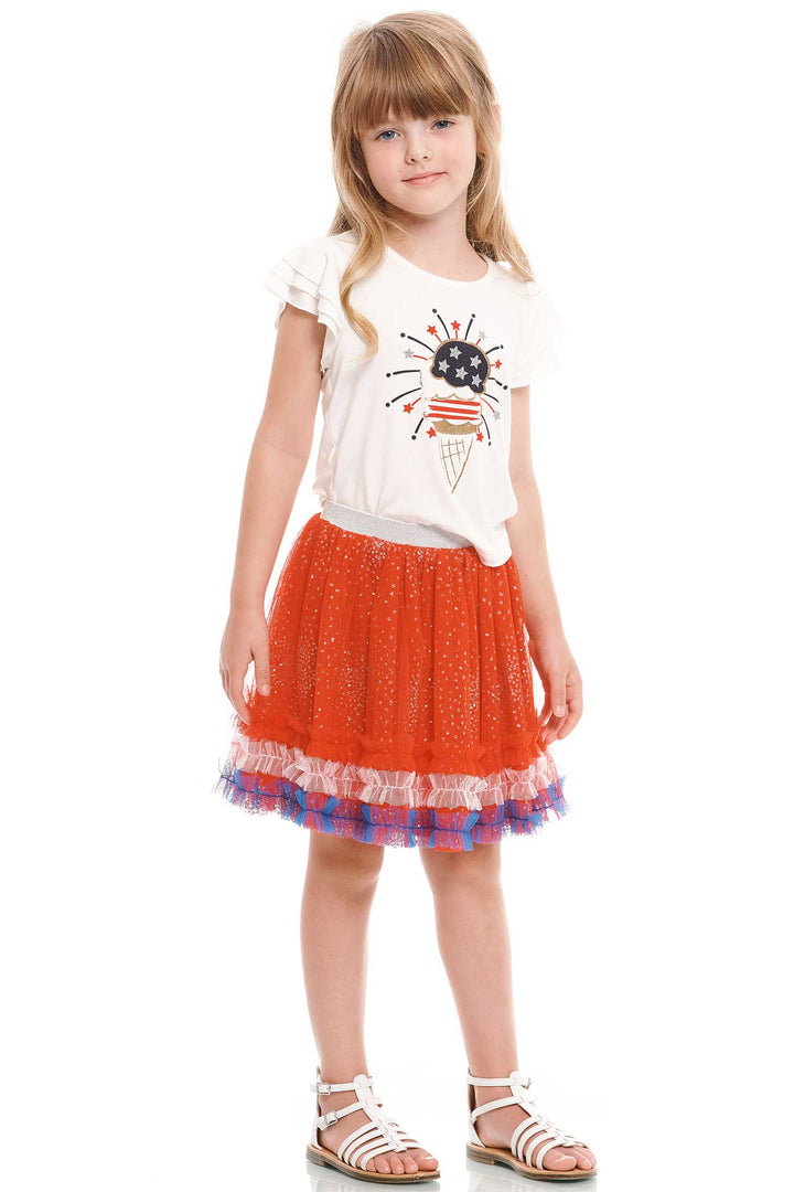 Truly Me Little Girls Red Blue and White 4th of July Tutu Skirt