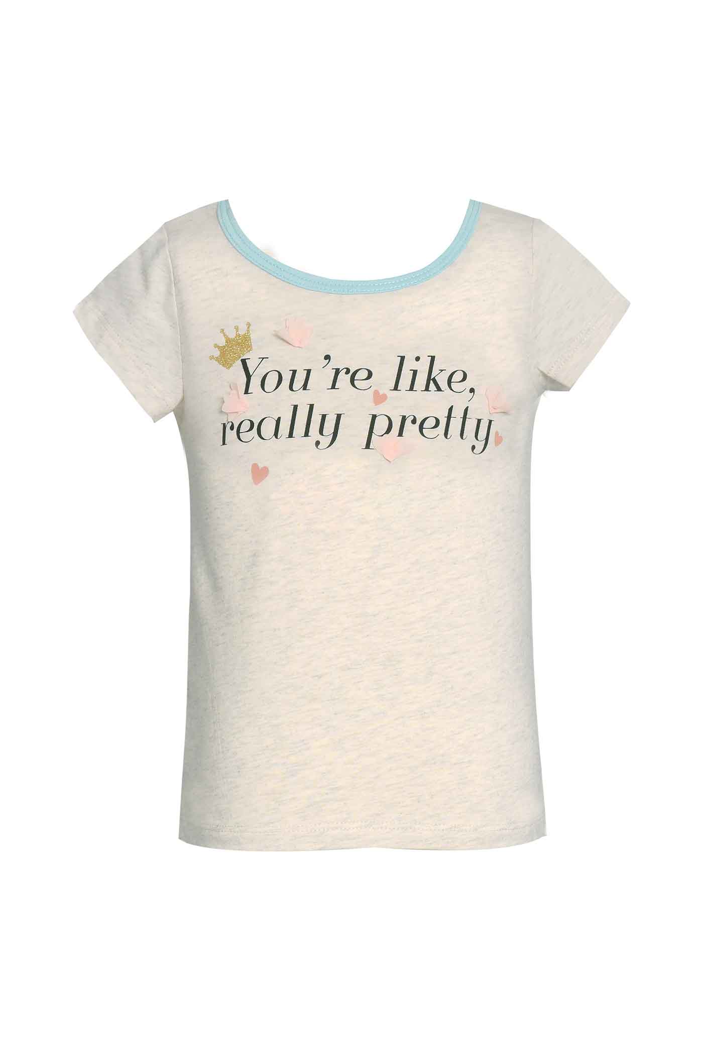 Truly Me Little Girls Short Sleeve Funny Verbiage T-Shirt