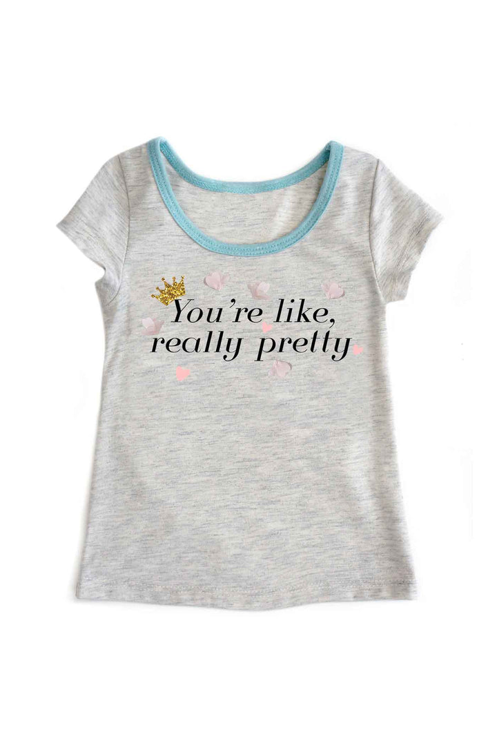Truly Me Little Girls Short Sleeve Funny Verbiage T-Shirt