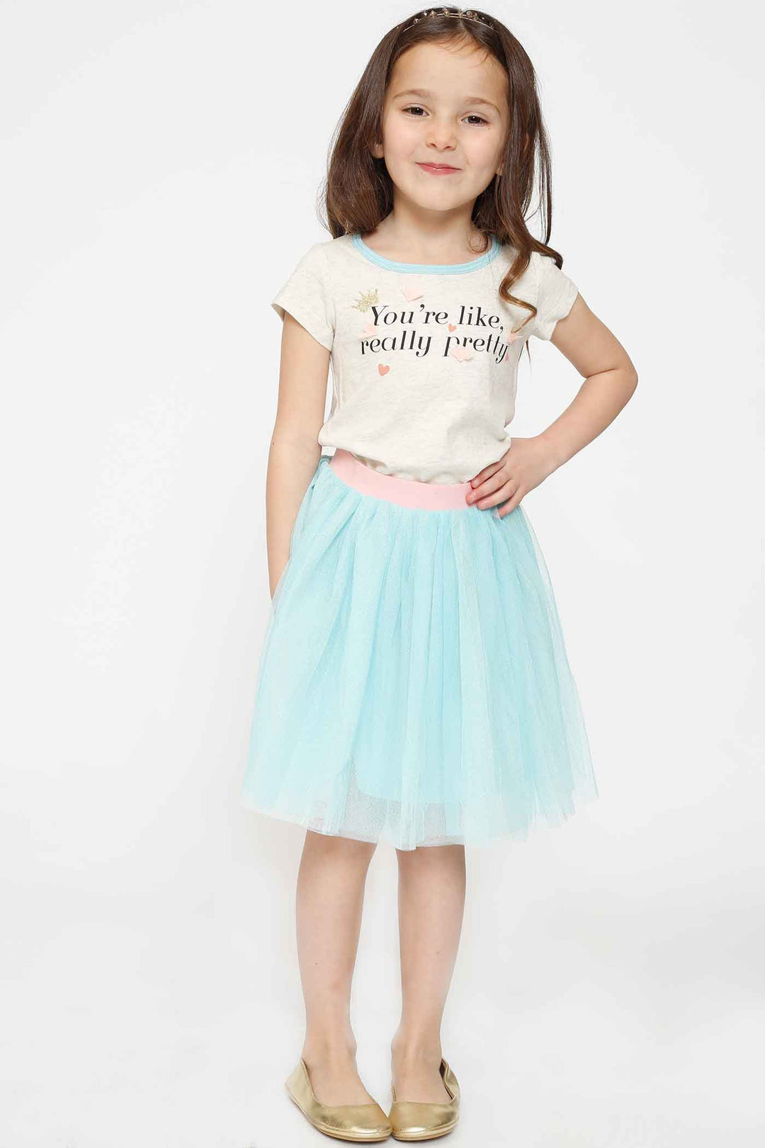 Truly Me Little Girls Short Sleeve Funny Verbiage T-Shirt