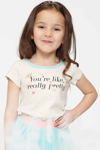 Truly Me Little Girls Short Sleeve Funny Verbiage T-Shirt