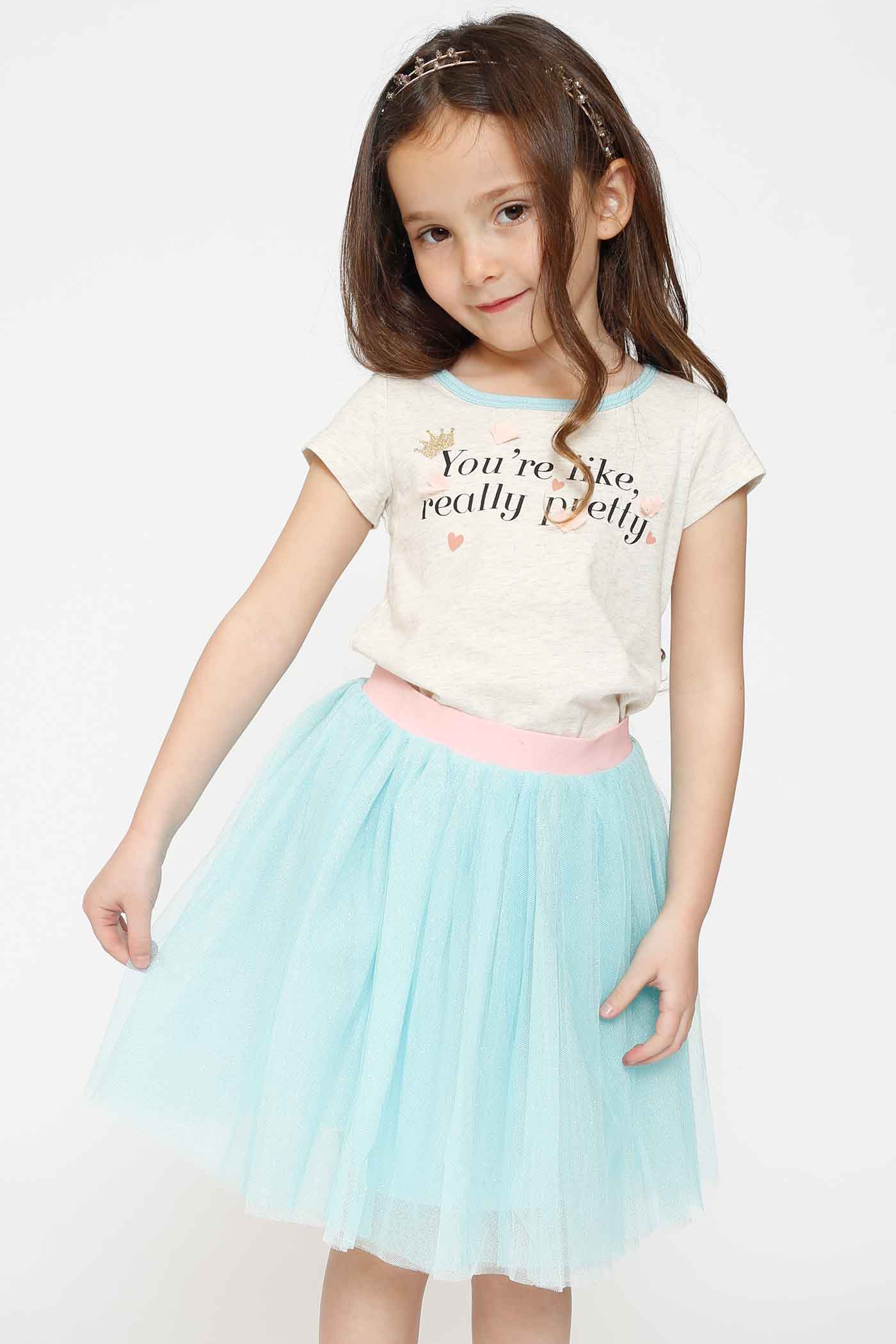 Truly Me Little Girls Short Sleeve Funny Verbiage T-Shirt