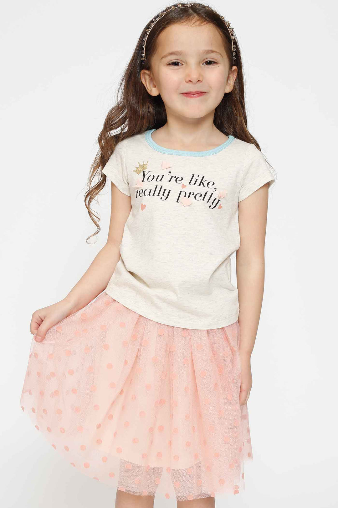Truly Me Little Girls Short Sleeve Funny Verbiage T-Shirt