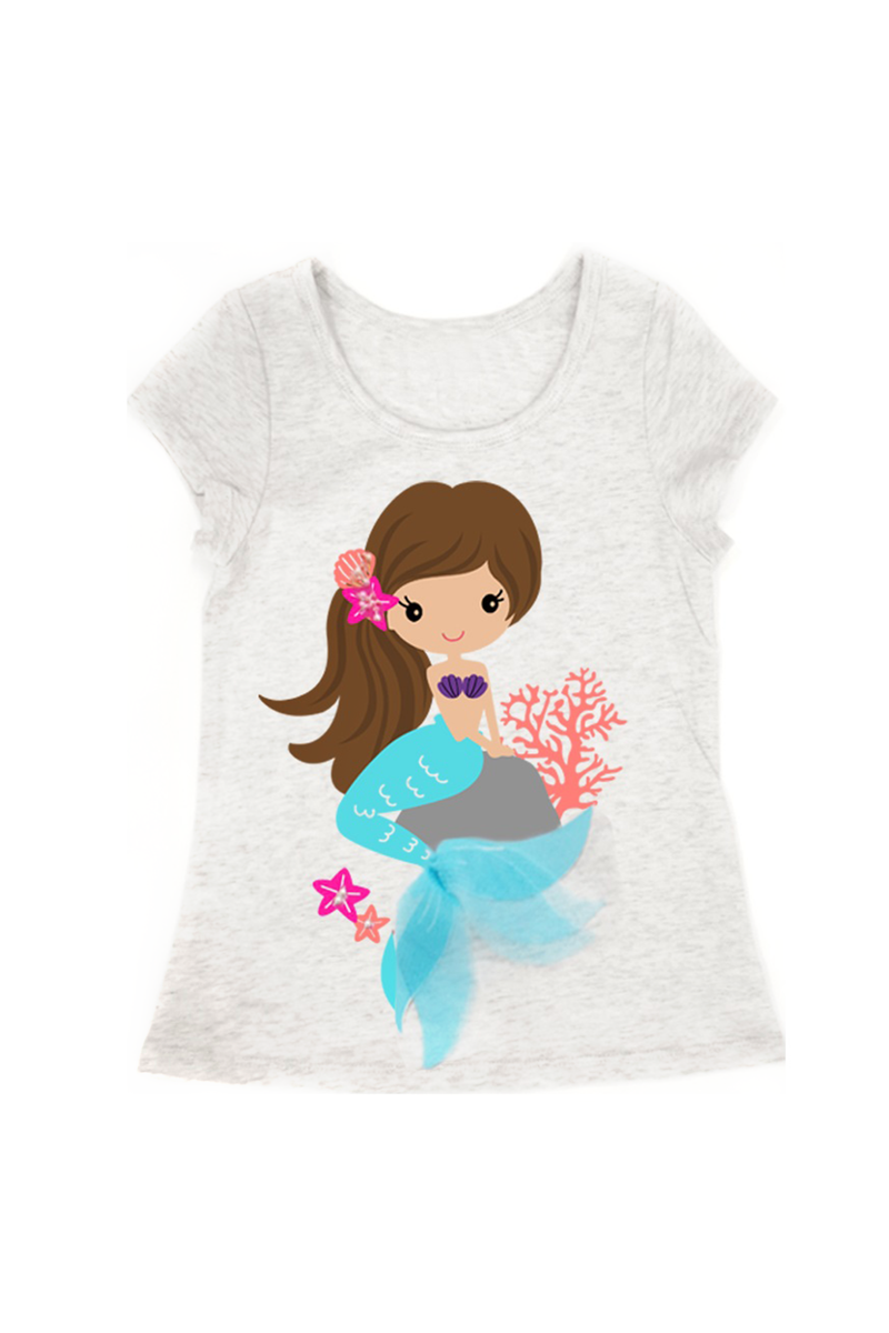 Toddler Girls Little Mermaid Graphic Short Sleeve T-shirt