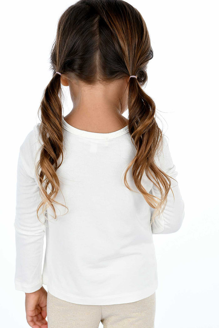 Truly Me Little Girls Reindeer Long Sleeve Graphic Top