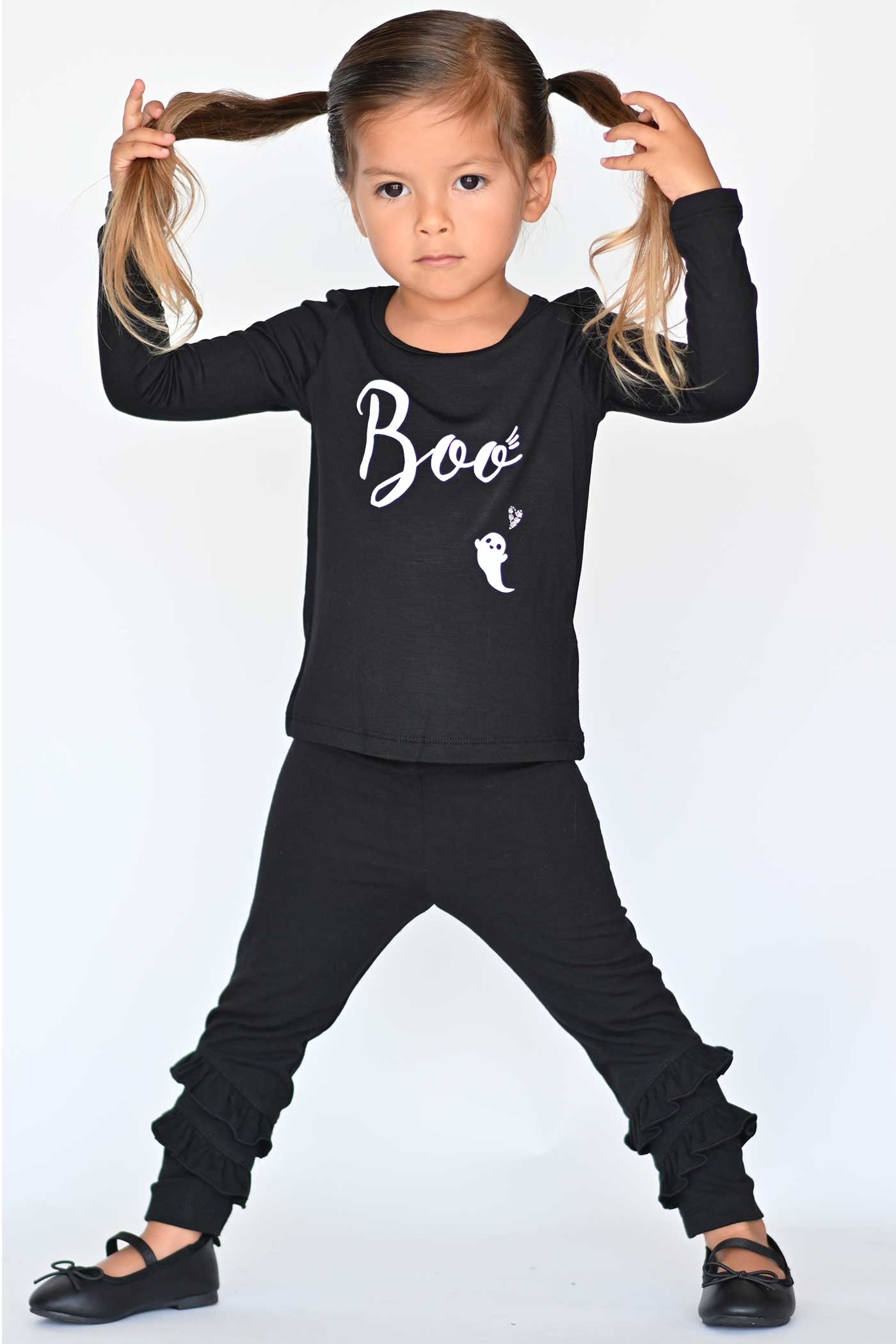 Truly Me Little Girls Boo Little Ghost Long Sleeve Halloween Top