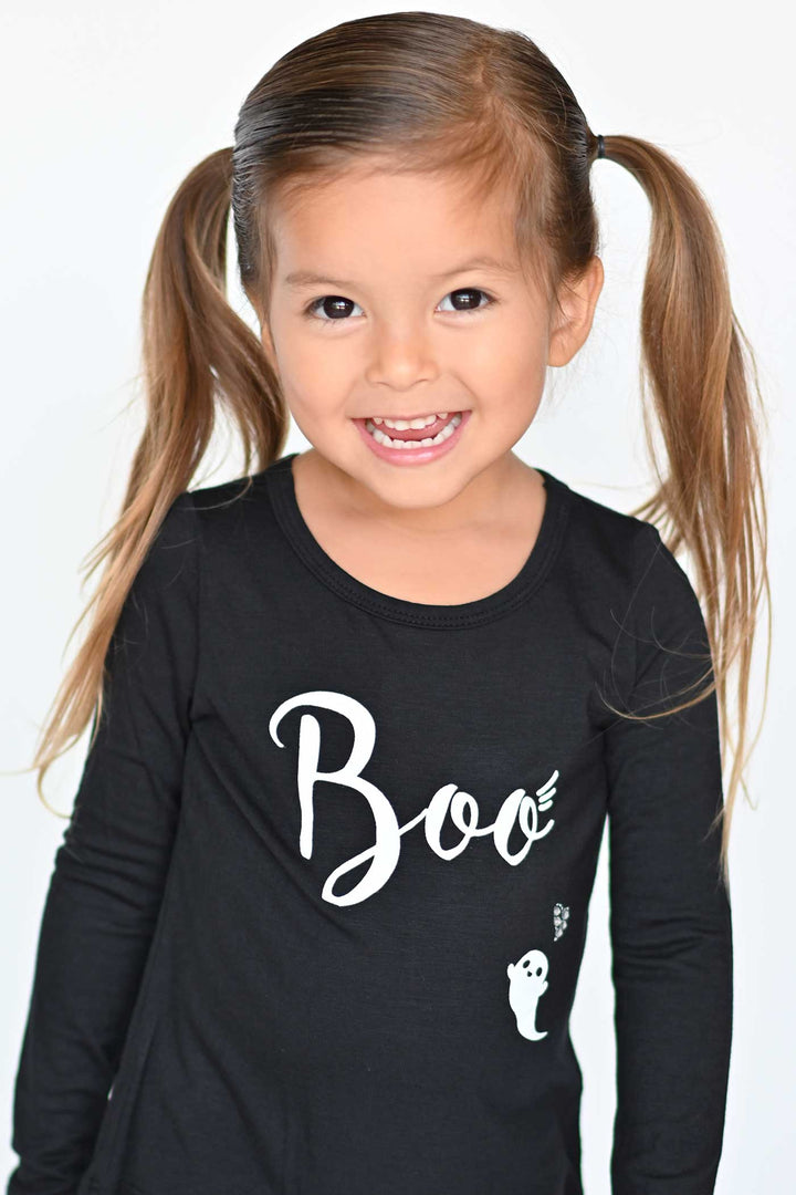 Truly Me Little Girls Boo Little Ghost Long Sleeve Halloween Top