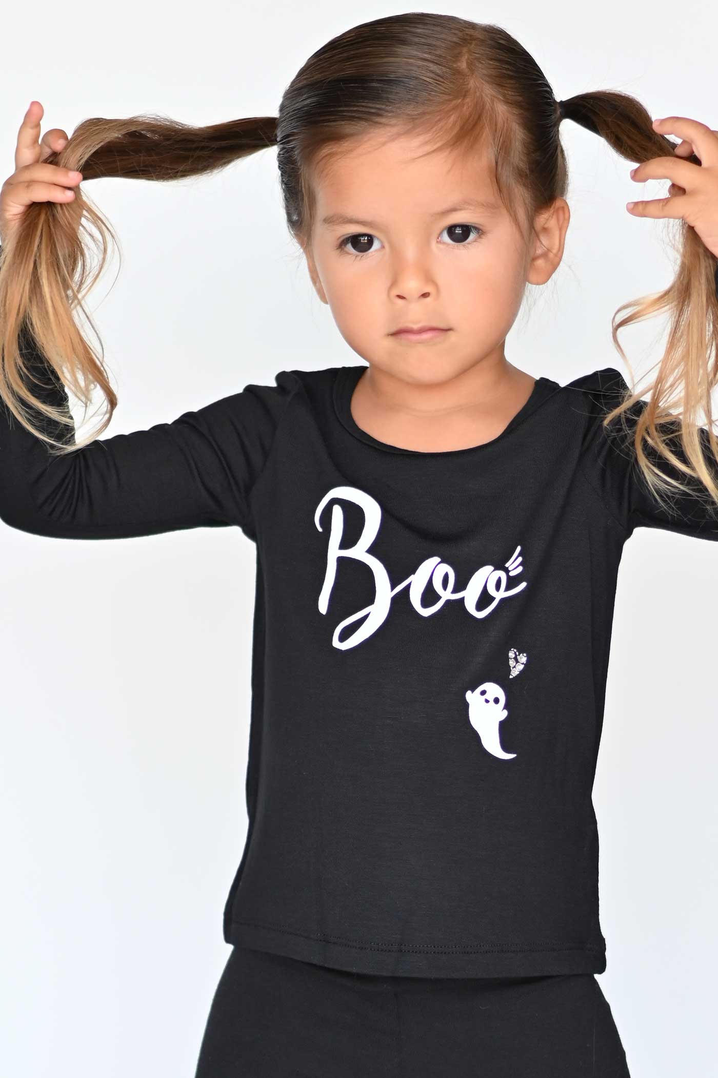 Truly Me Little Girls Boo Little Ghost Long Sleeve Halloween Top