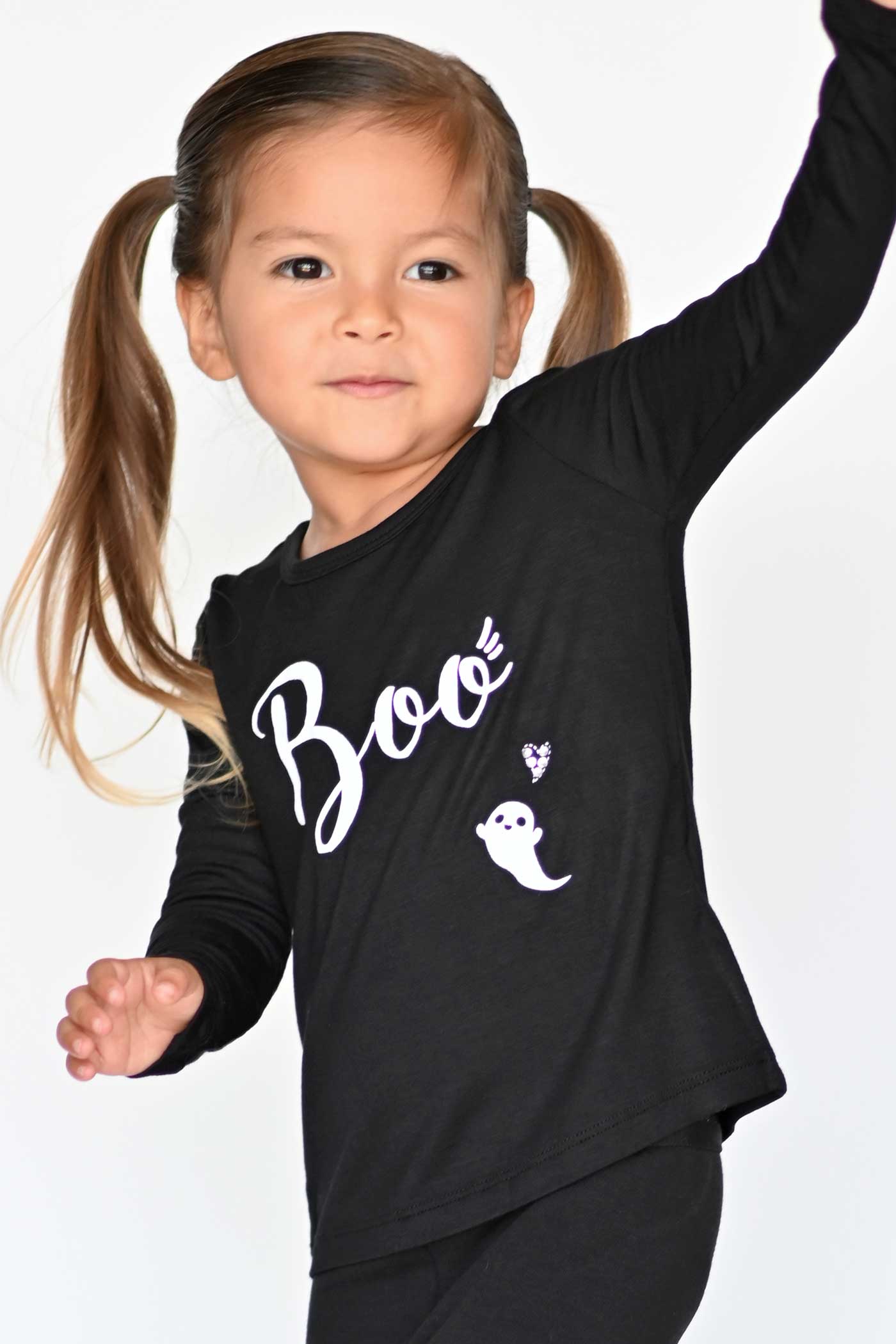 Truly Me Little Girls Boo Little Ghost Long Sleeve Halloween Top
