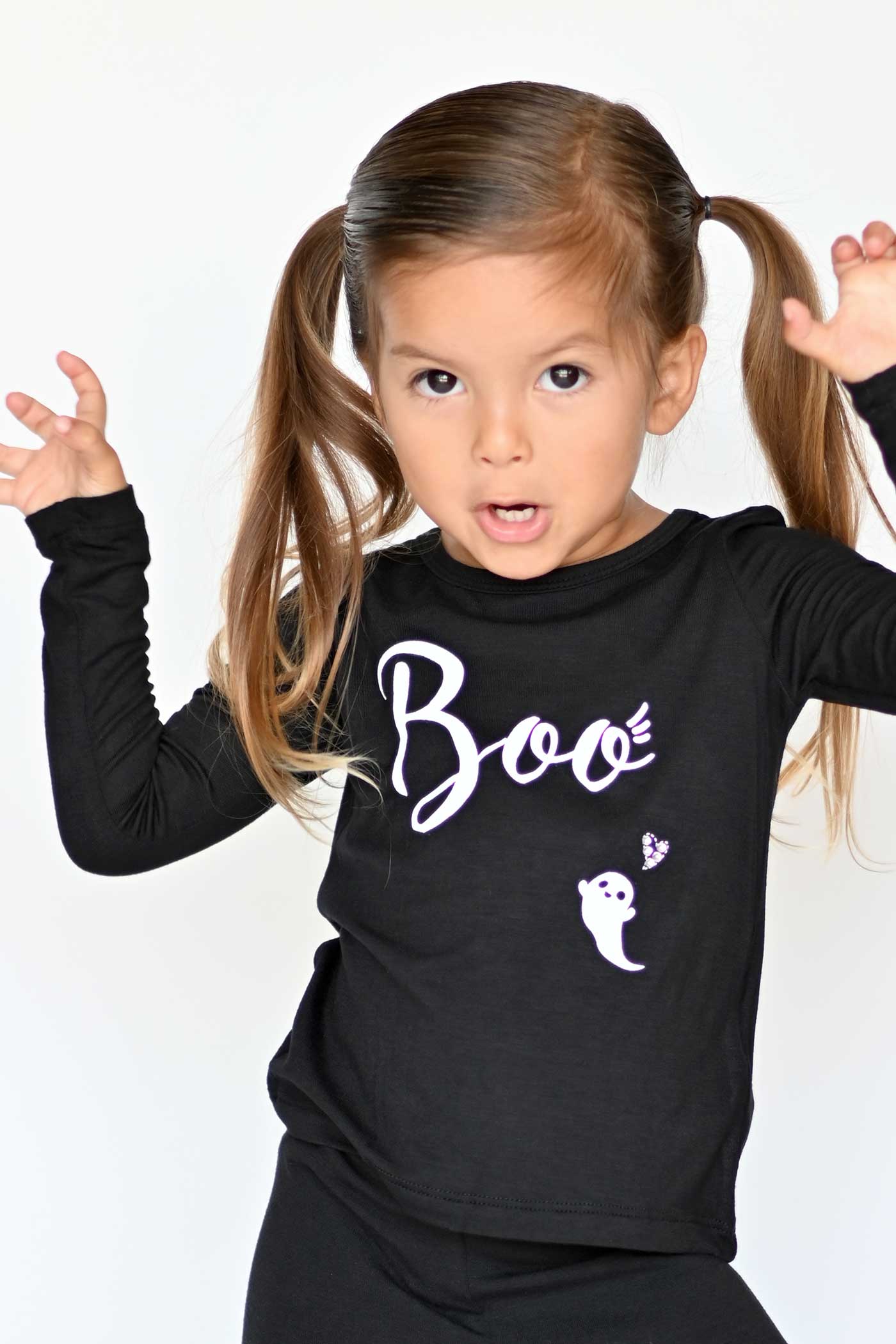 Truly Me Little Girls Boo Little Ghost Long Sleeve Halloween Top