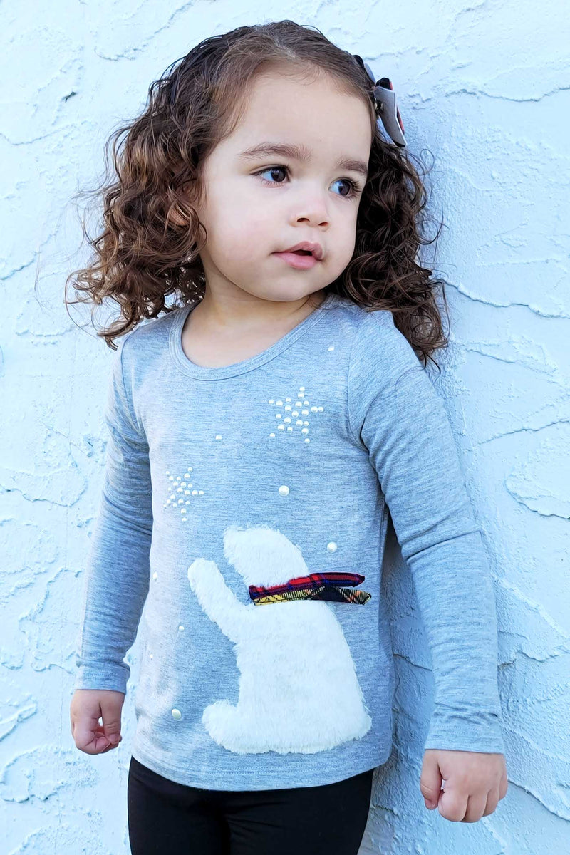 Truly Me Little Girls Polar Bear Long Sleeve Top