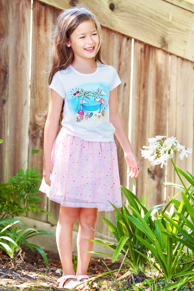 Little Girls Beach Life Short Sleeve Graphic T-shirt