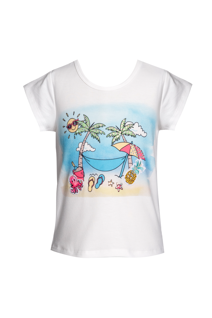 Little Girls Beach Life Short Sleeve Graphic T-shirt