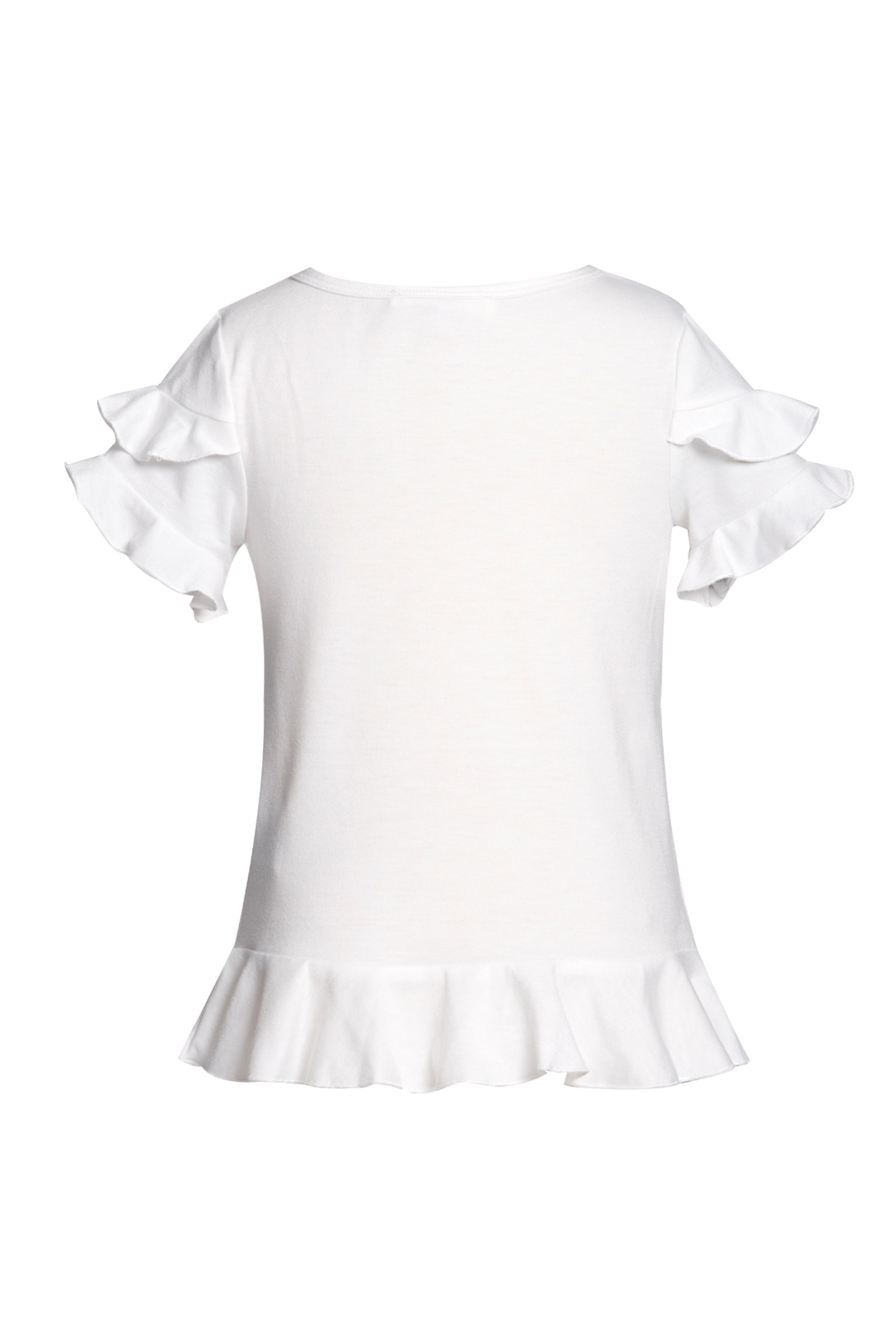 Little Girls 4th of July Theme Short Sleeve Ruffled Graphic T-shirt