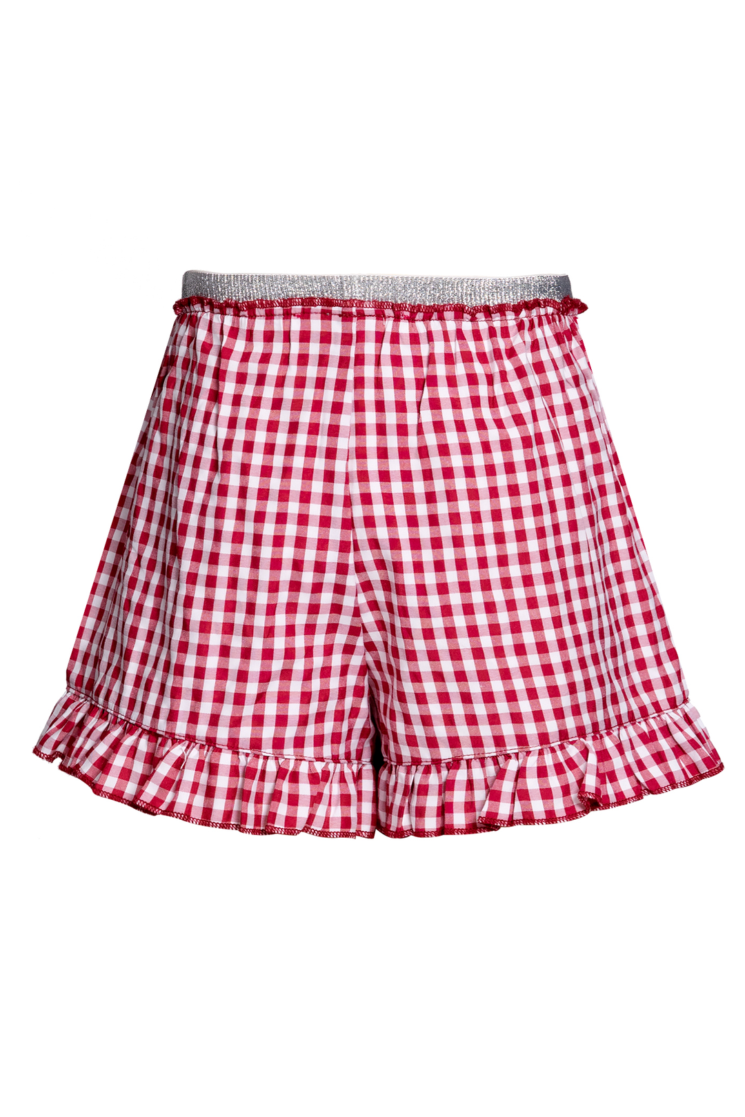 Little Girls Gingham Plaid Ruffle Shorts