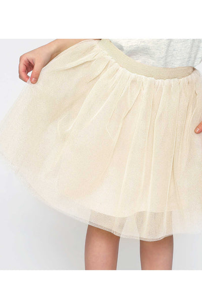 Little Girls Shimmering Gold Mesh Tutu Skirt