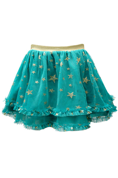 Truly Me Little Girls Gold Glitter Star Tutu Skirt