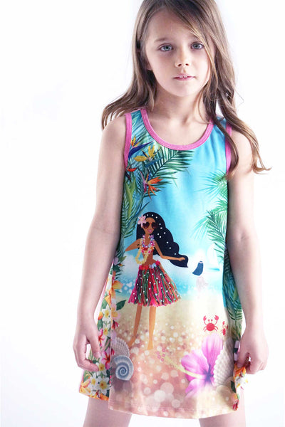 Truly Me Toddler Girls Hula Dance Girl Tank Dress