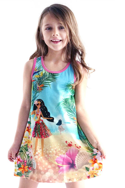 Truly Me Toddler Girls Hula Dance Girl Tank Dress