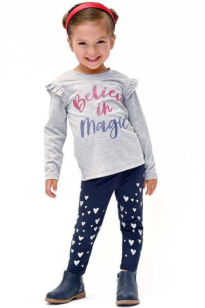 Truly Me Little Girls Silver Heart Leggings