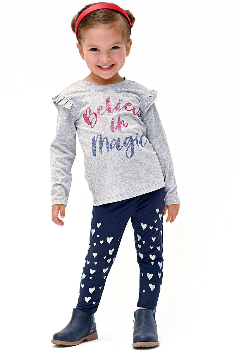 Truly Me Little Girls Silver Heart Leggings